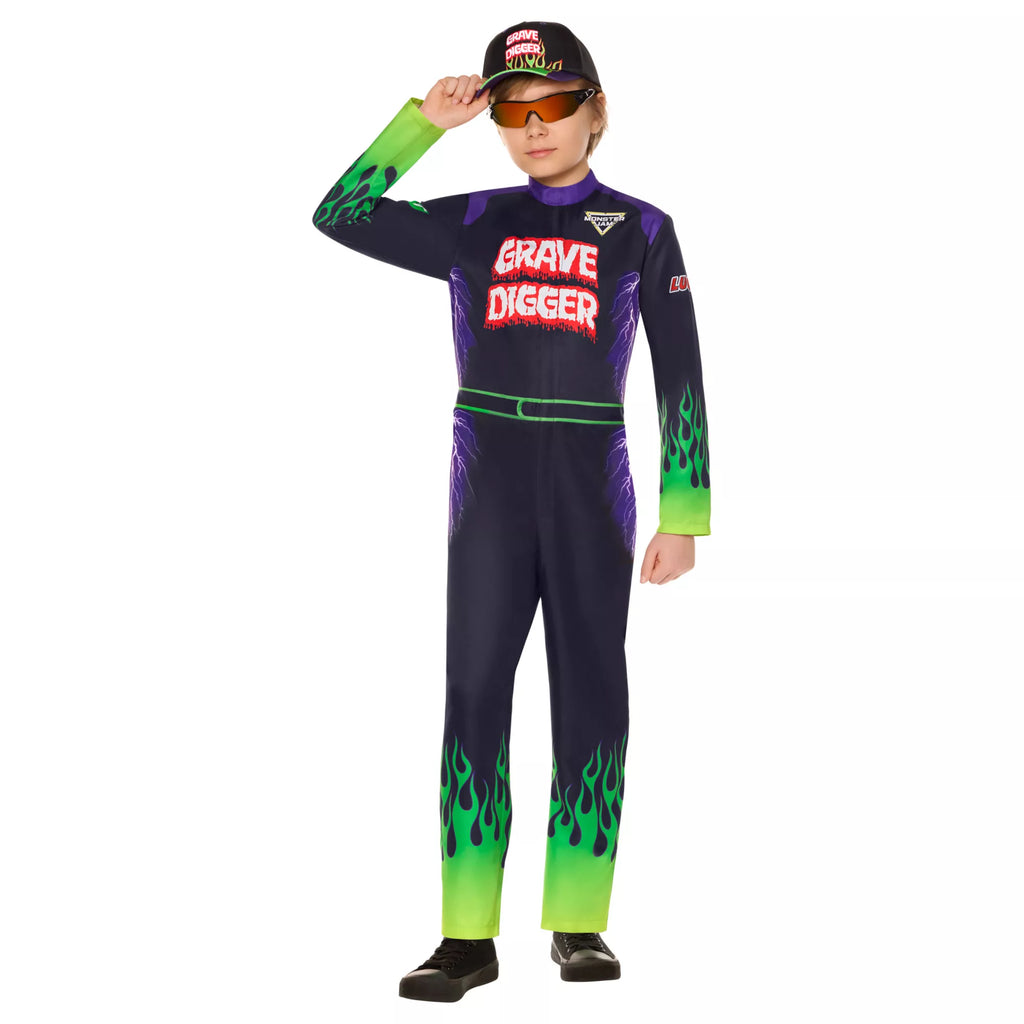 Kids Grave Digger Jumpsuit Costume - Monster Jam