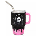 Ghost Face Rhinestone Mini Travel Tumbler with Straw - 3 oz.