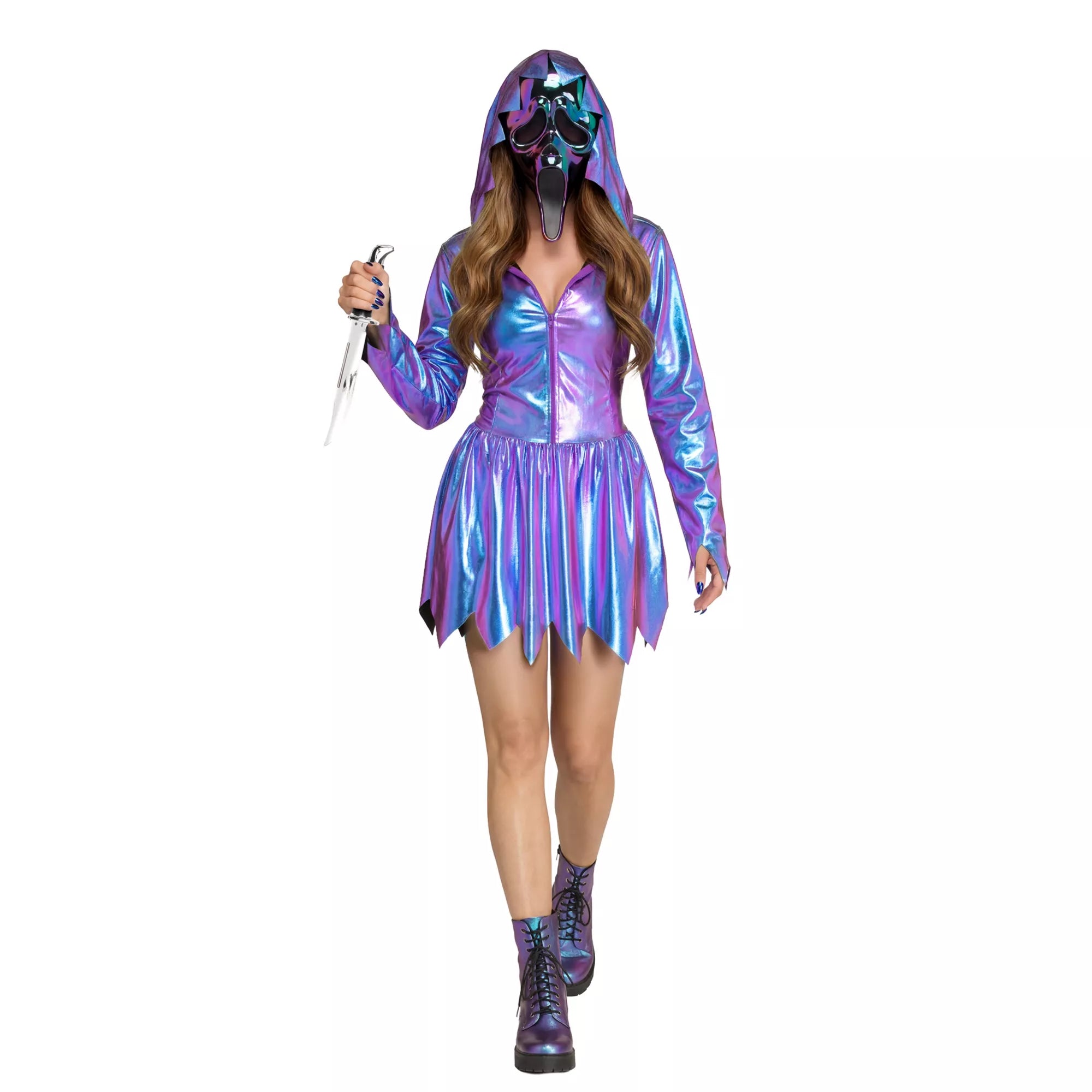 Adult Chrome Ghost Face Dress Costume