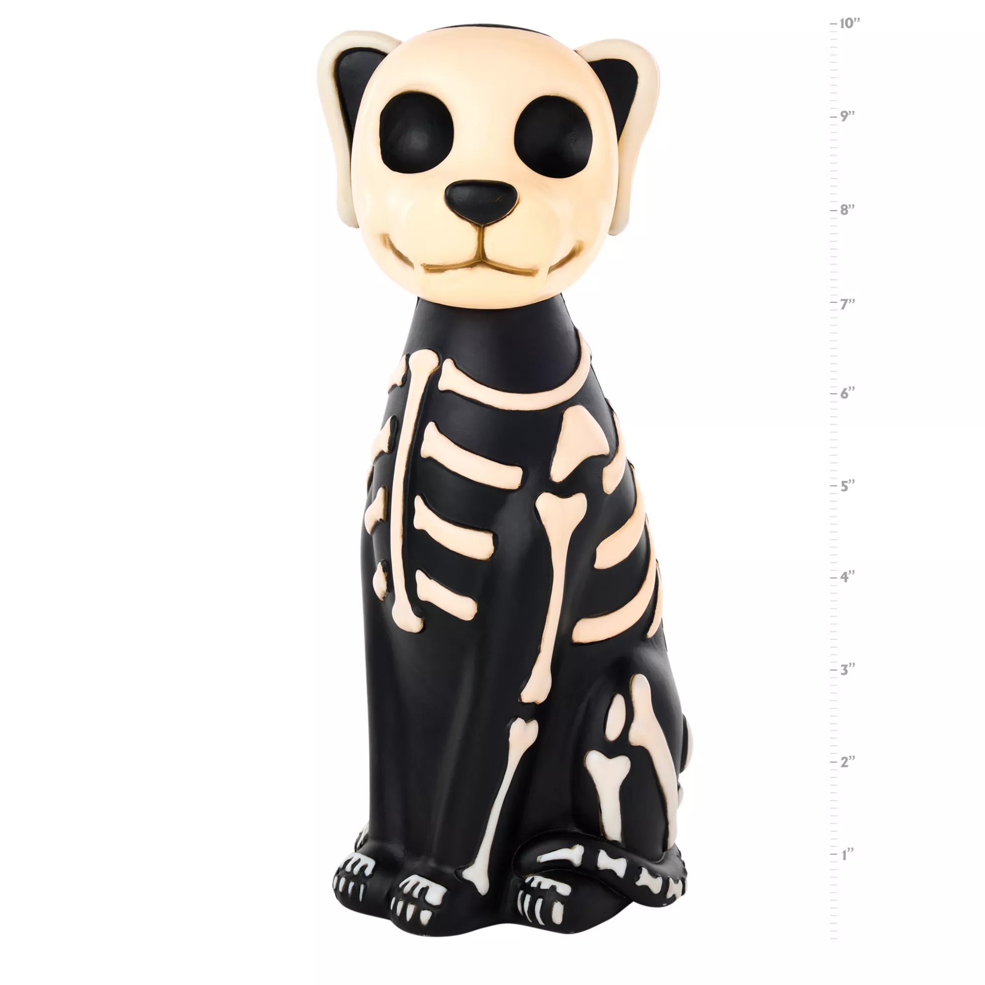 10" Light-Up Blow Mold Skeleton Dog