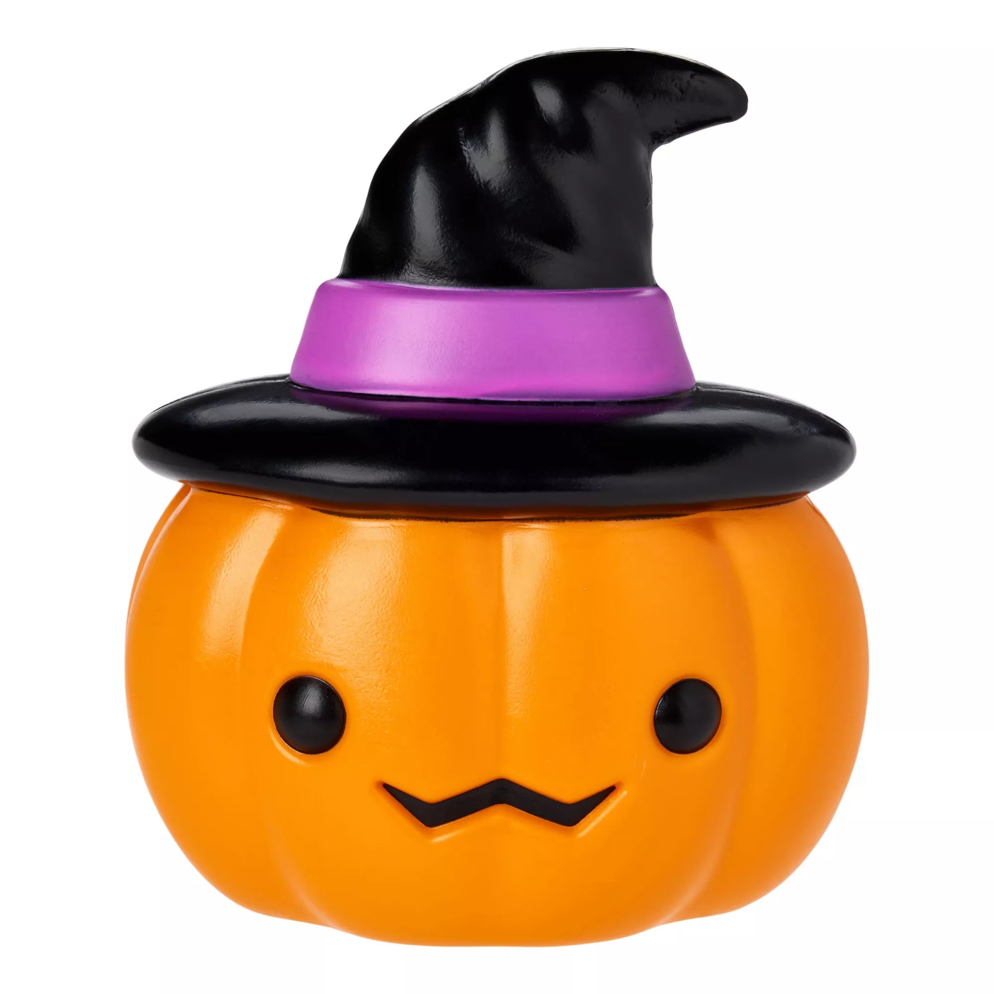 6.6" Light-Up Blow Mold Witch Pumpkin