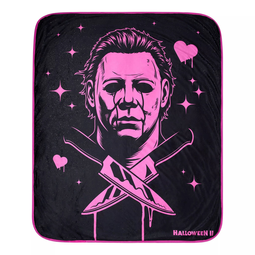 Michael Myers Heart Glasses Fleece Blanket - Halloween