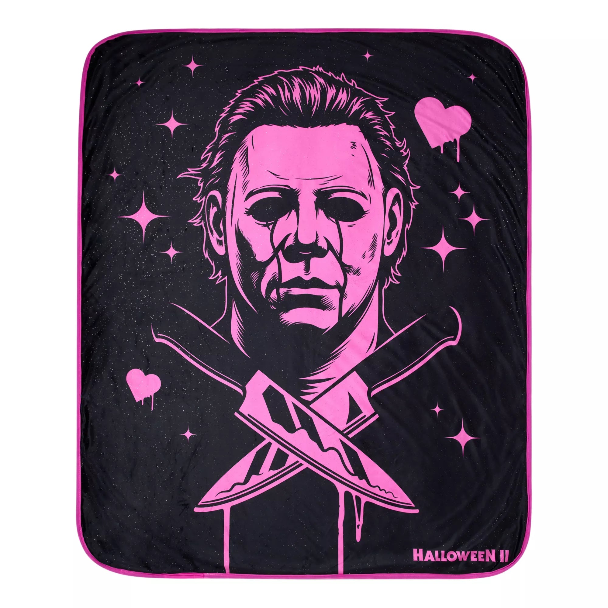 Michael Myers Heart Glasses Fleece Blanket - Halloween