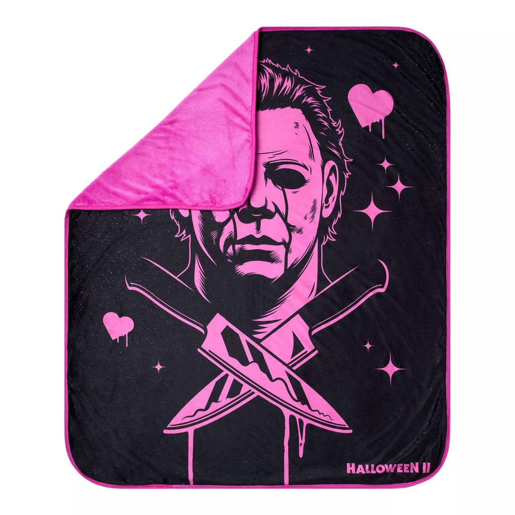 Michael Myers Heart Glasses Fleece Blanket - Halloween