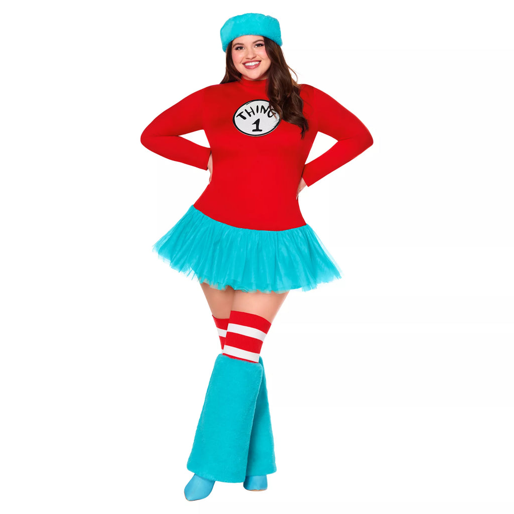 Adult Thing 1 Thing 2 Dress Costume - Dr. Seuss