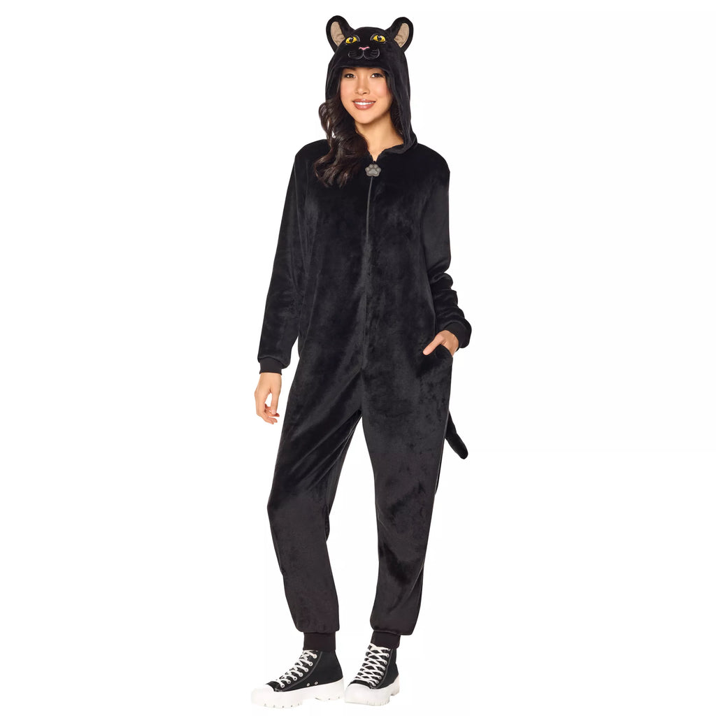 Adult Black Cat Jumpsuit Costume