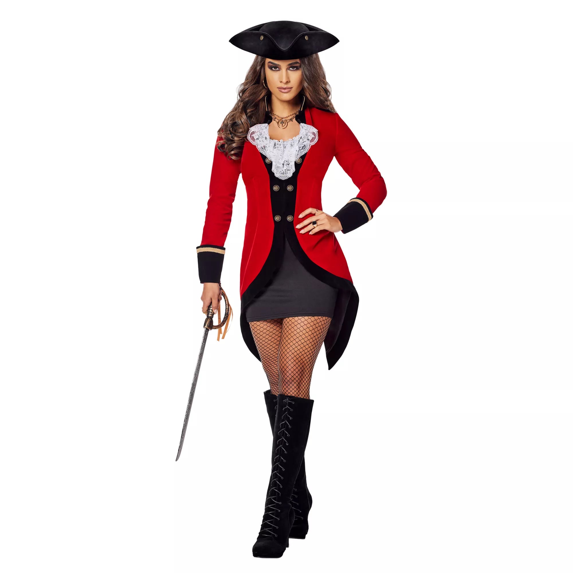 Adult Racy Red Coat Pirate Costume