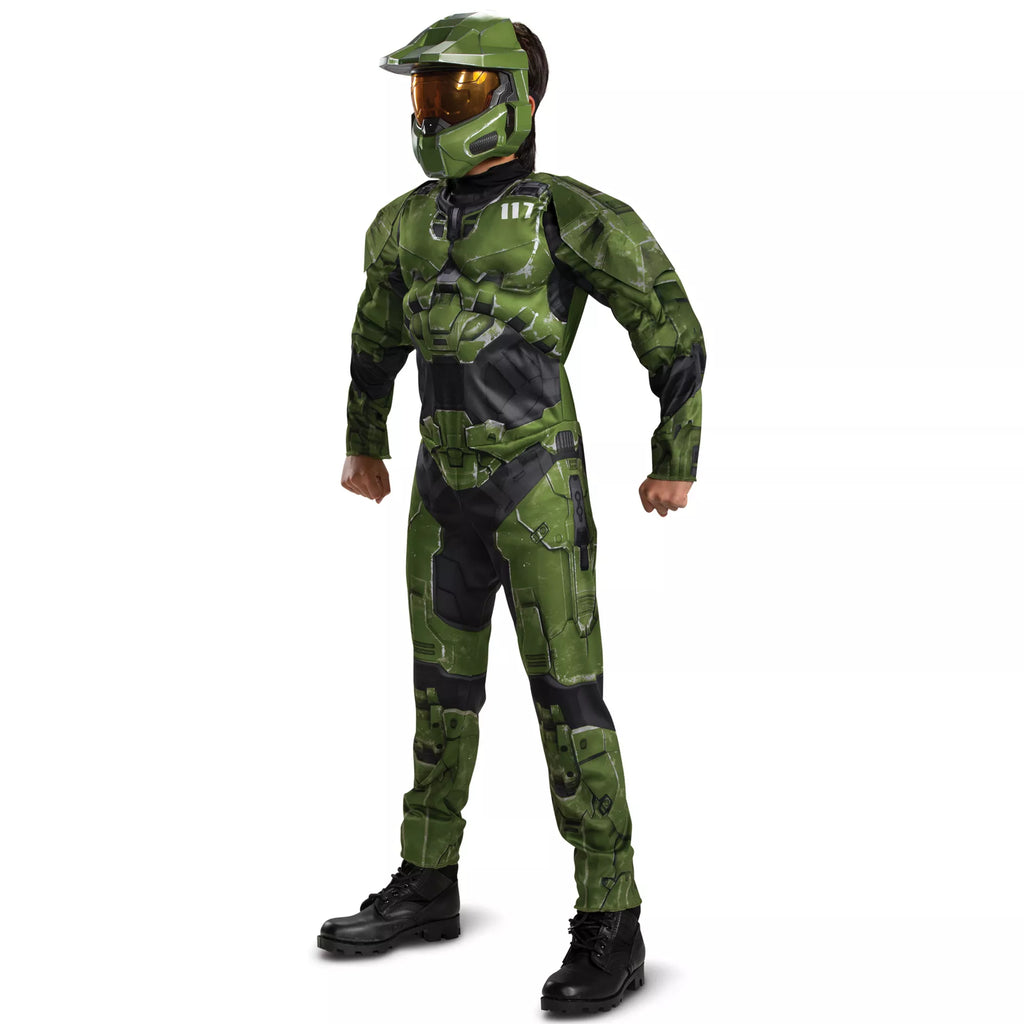 Kids Master Chief Muscle Costume - Halo Infinite