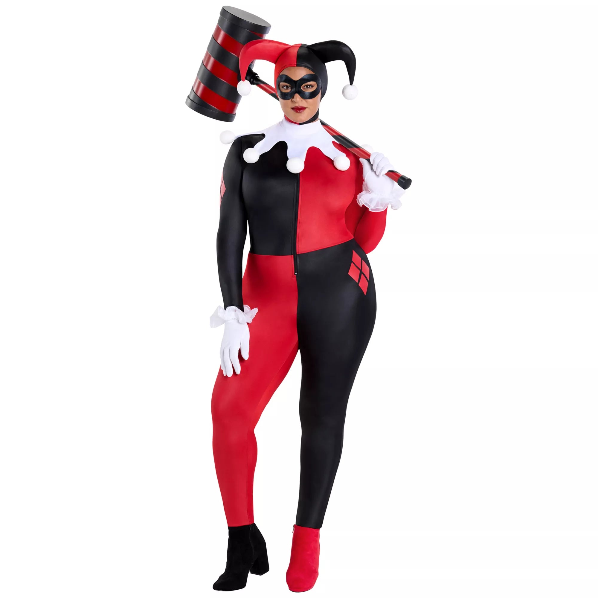 Adult Harley Quinn Plus Size Catsuit Costume - DC Villains
