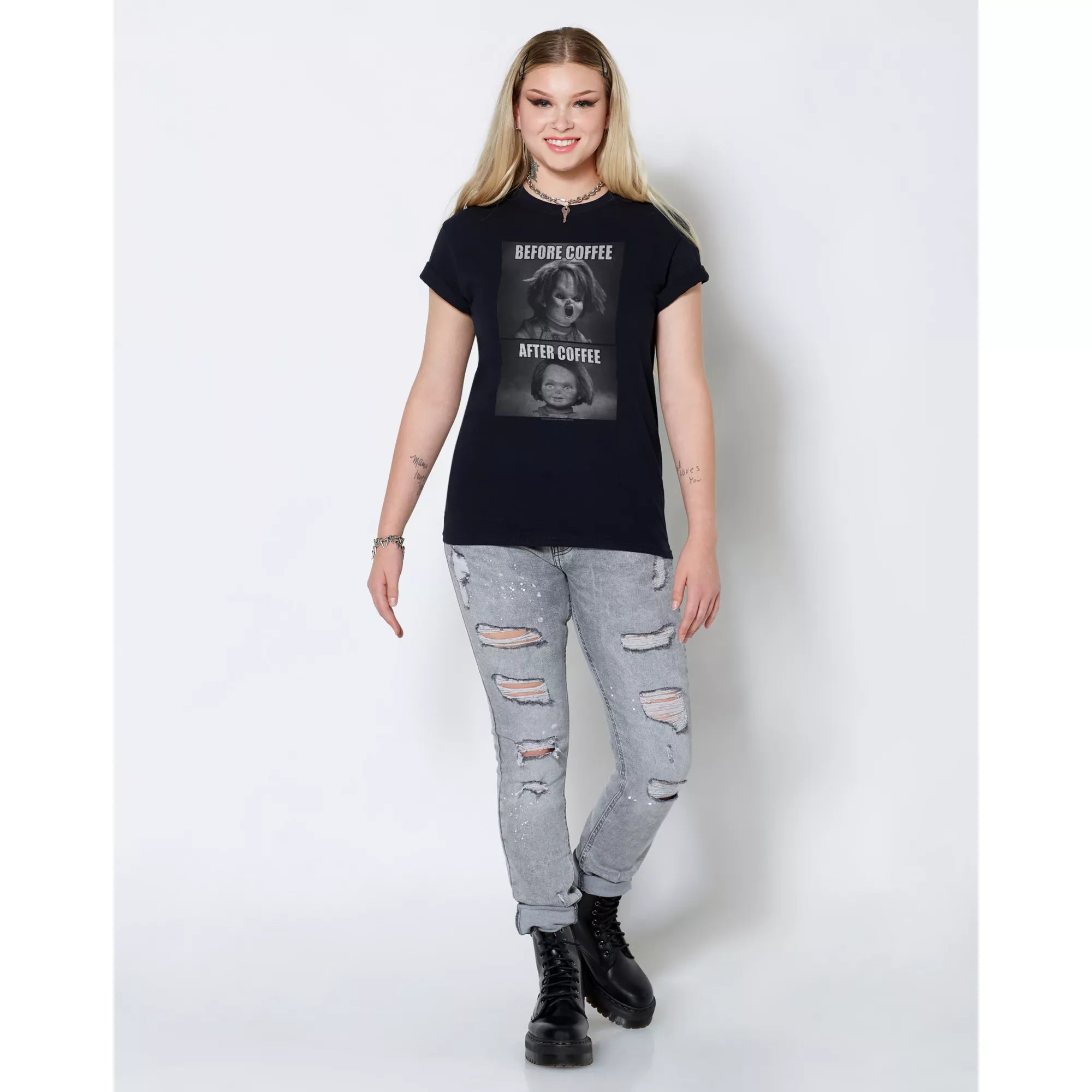 Chucky Before and After Coffee T Shirt