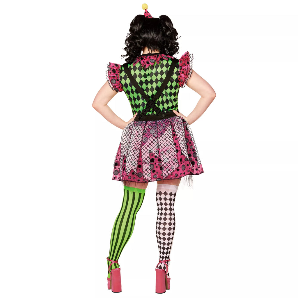 Adult Neon Clown Plus Size Costume