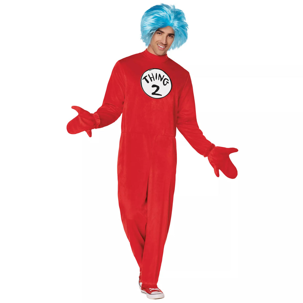 Adult Thing 1 and 2 One Piece Costume - Dr. Seuss