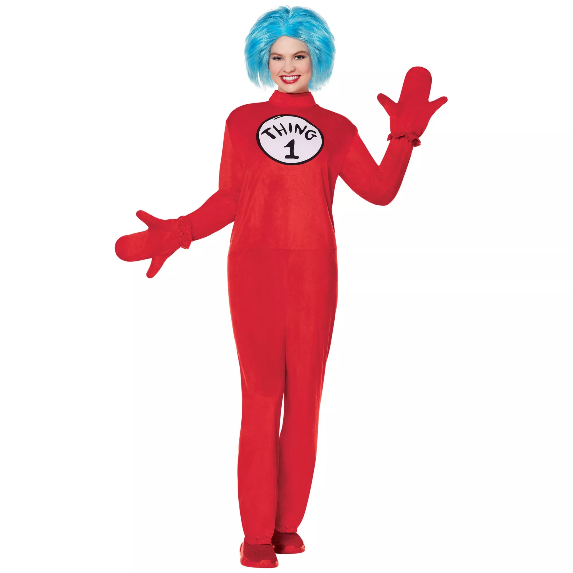 Adult Thing 1 and 2 One Piece Costume - Dr. Seuss