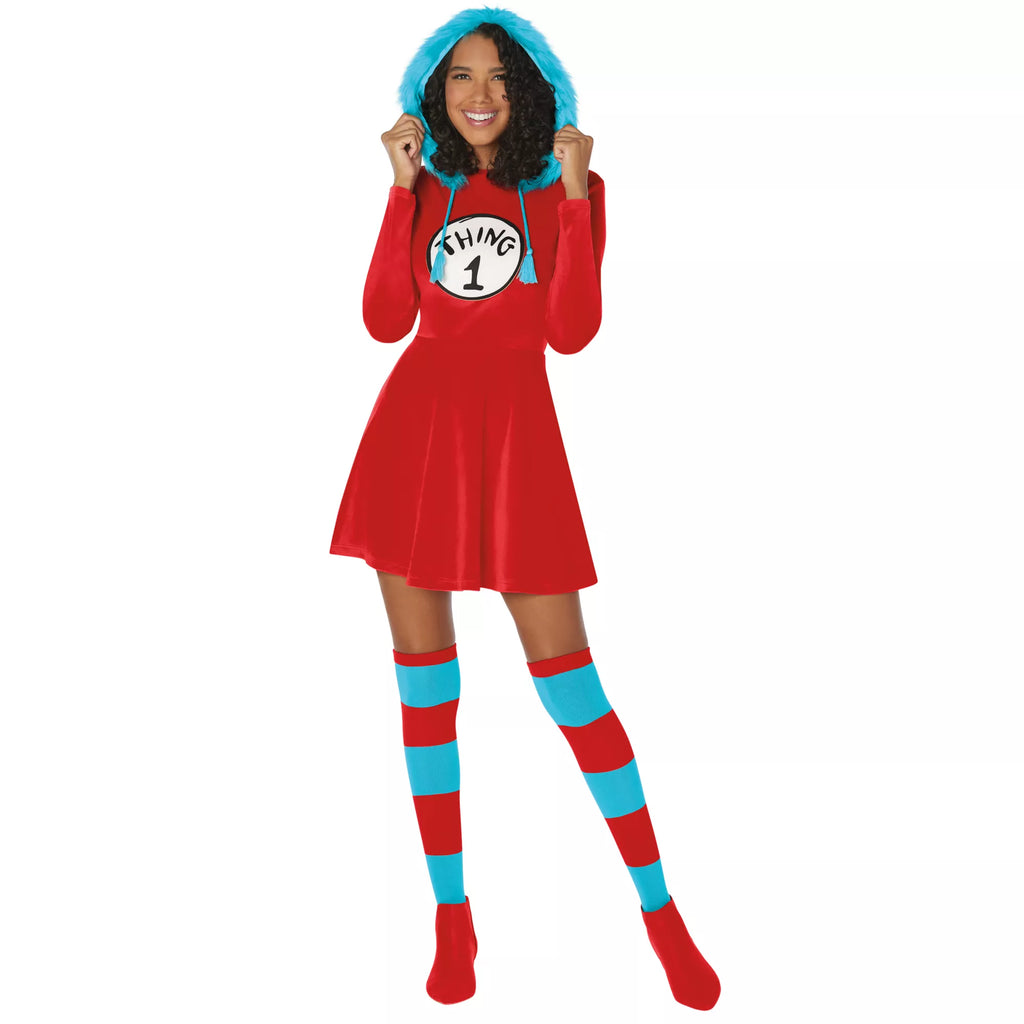 Adult Thing 1 and Thing 2 Dress Costume - Dr. Seuss