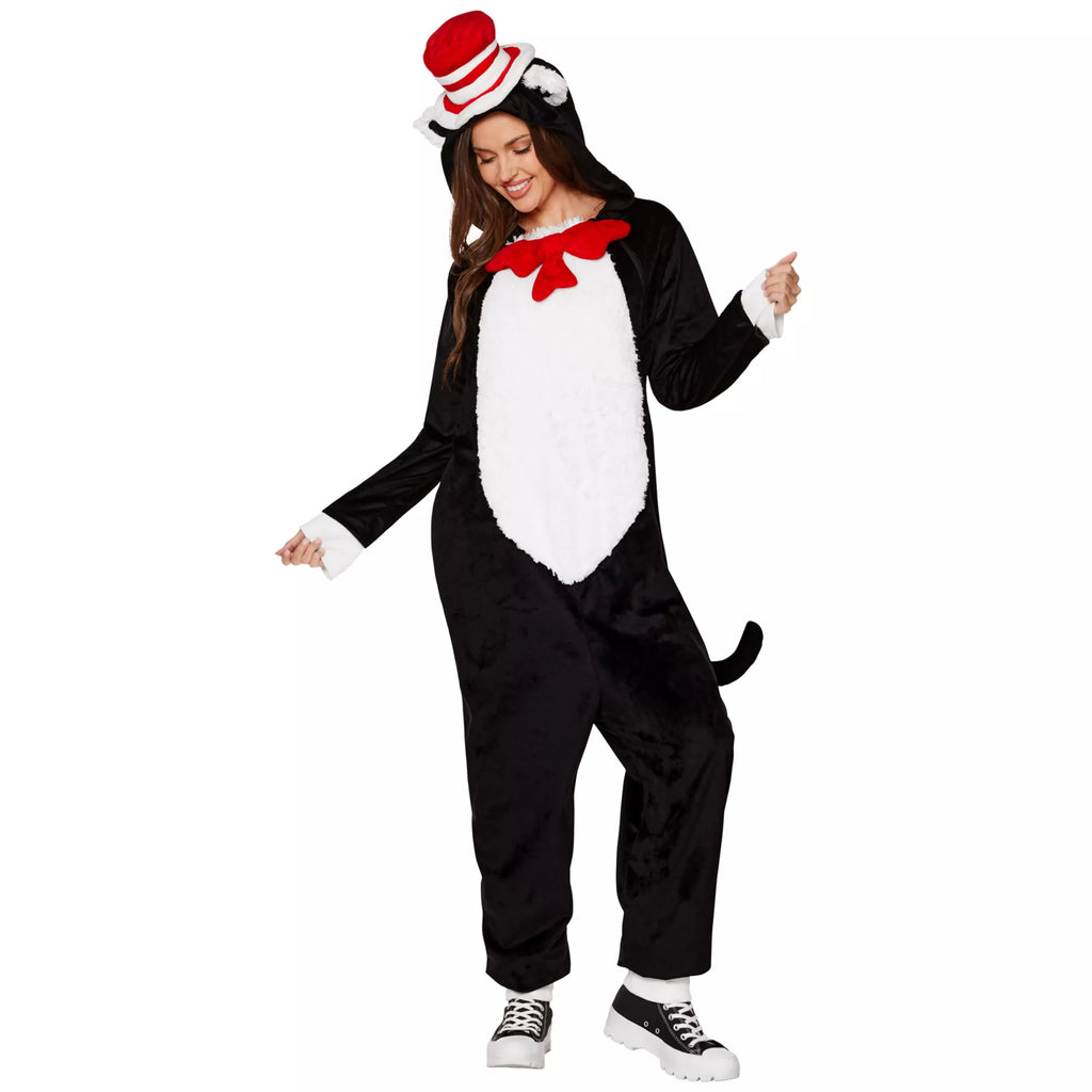 Adult The Cat in the Hat Jumpsuit Costume