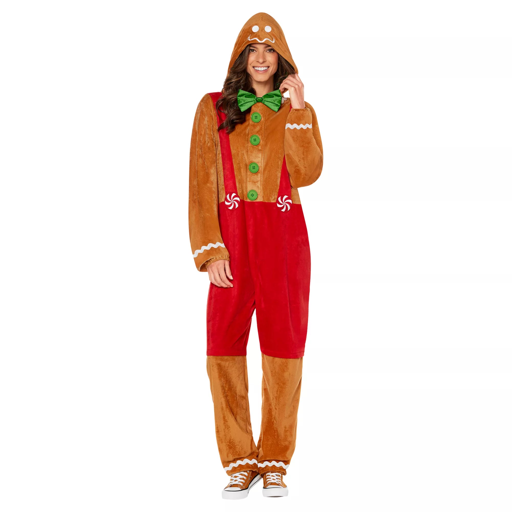 Adult Gingerbread Jumpsuit Costume