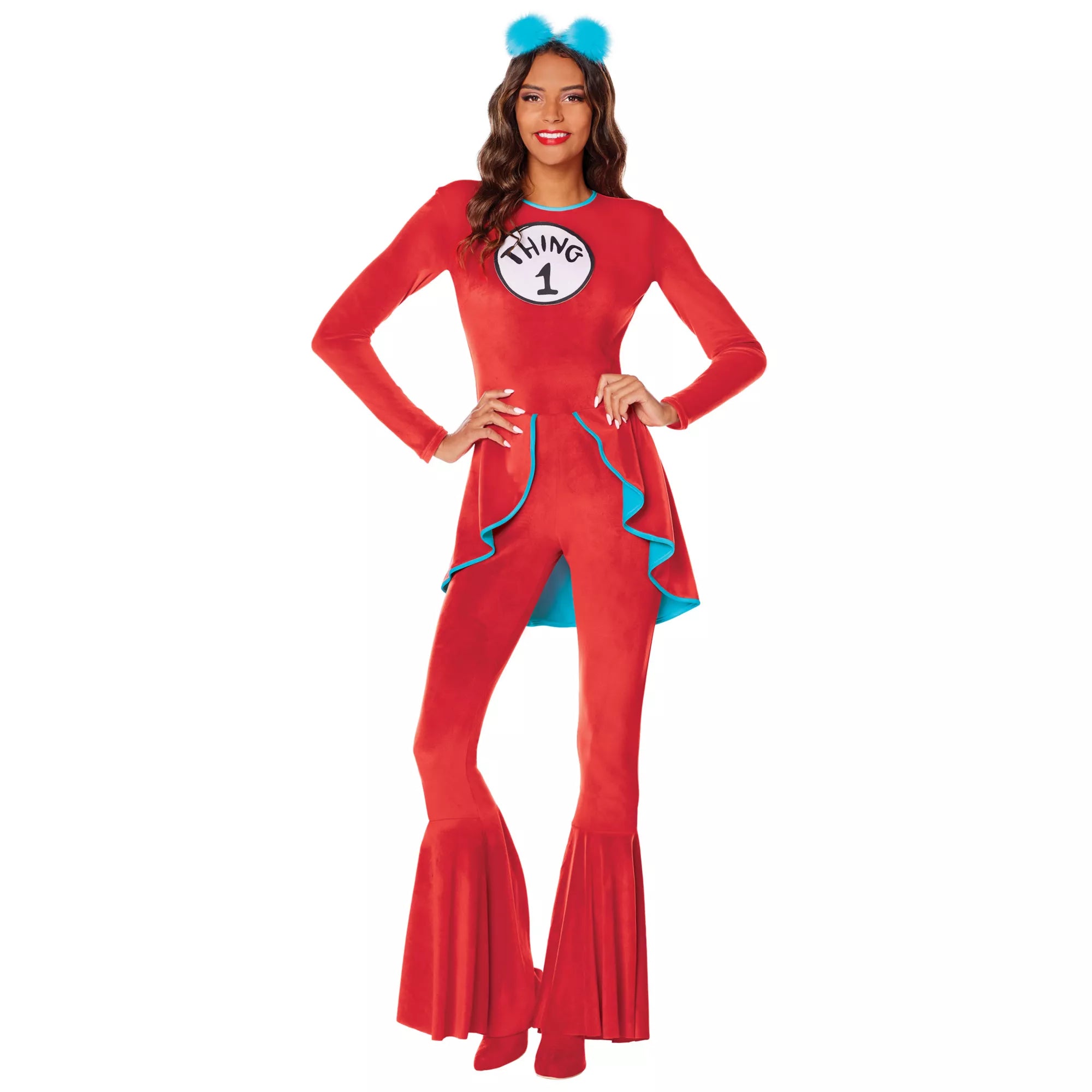 Adult Thing 1 and Thing 2 Bell Bottom Costume - Dr. Seuss