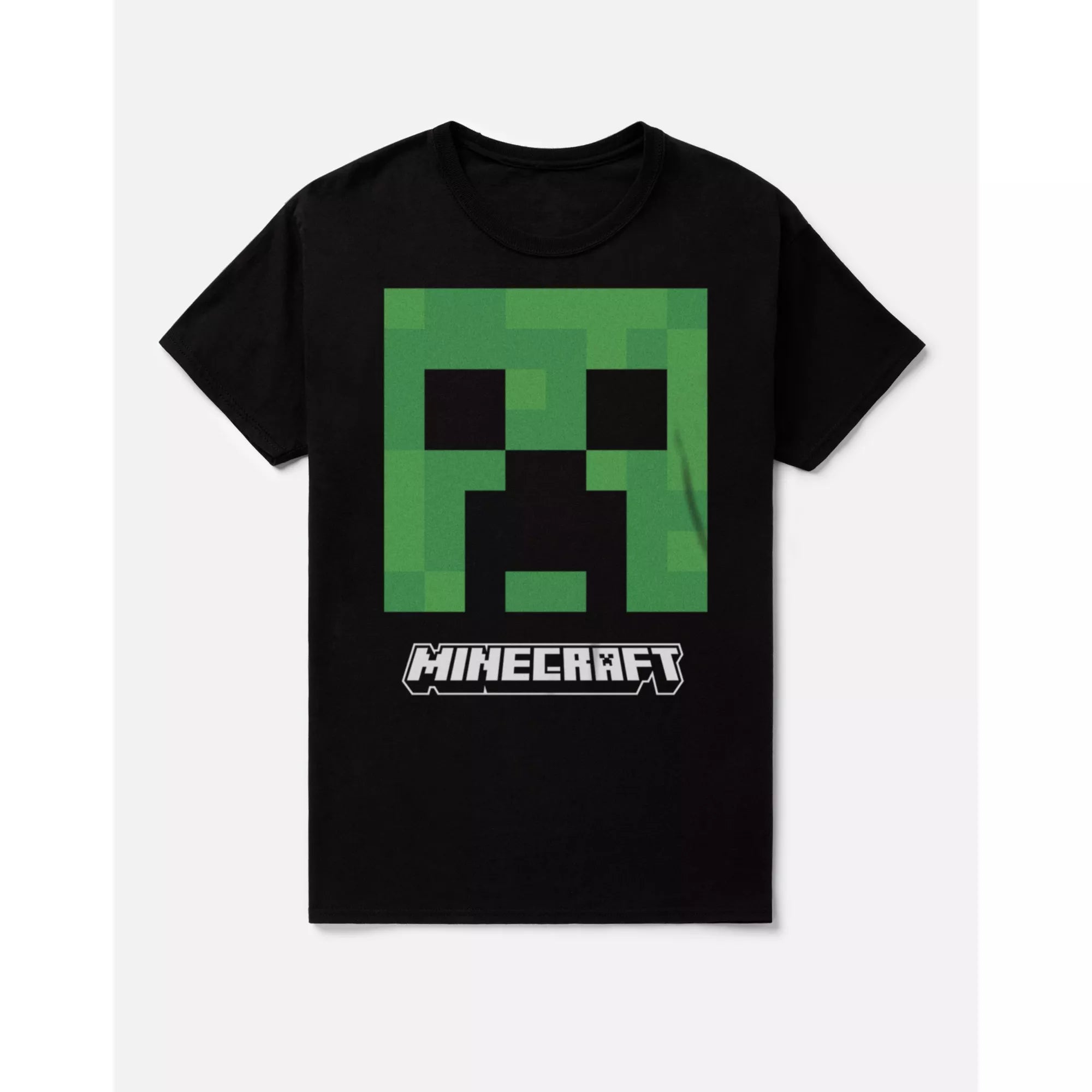 Kids Black and Green Creeper T Shirt - Minecraft
