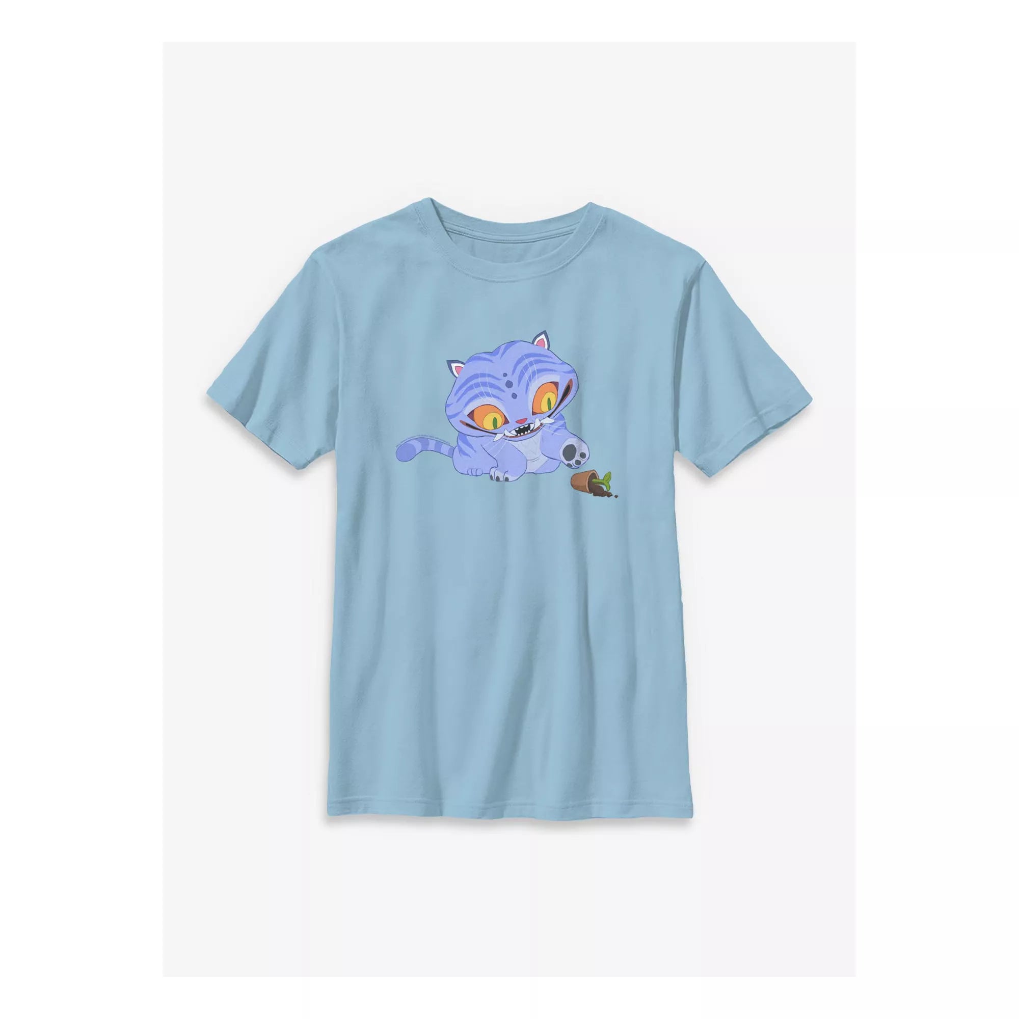 Kids Chibi Derpy Tiger Plant T Shirt - KPop Demon Hunters