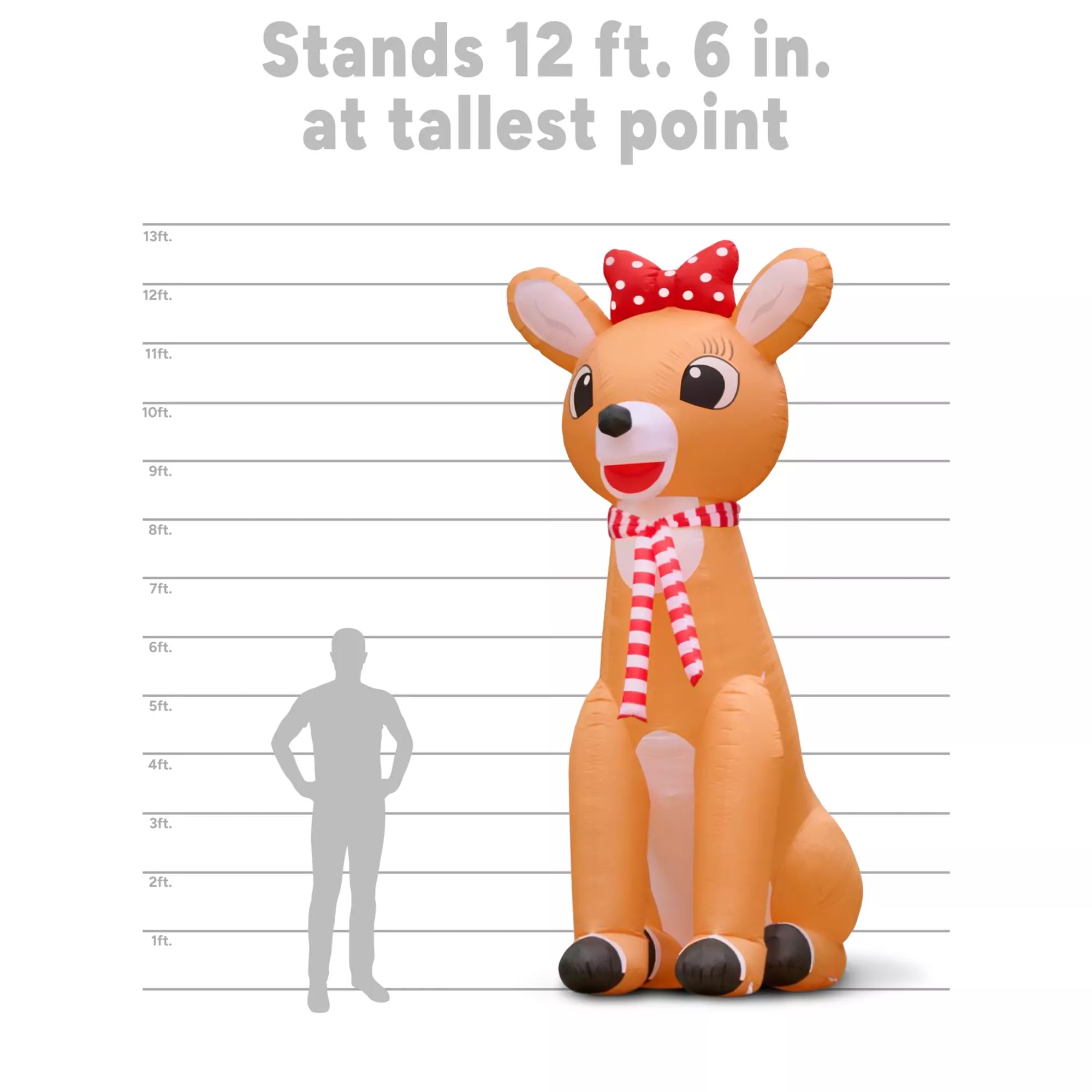 12 Ft Light-Up Clarice Inflatable Decoration - Rudolph the Red-Nosed Reindeer