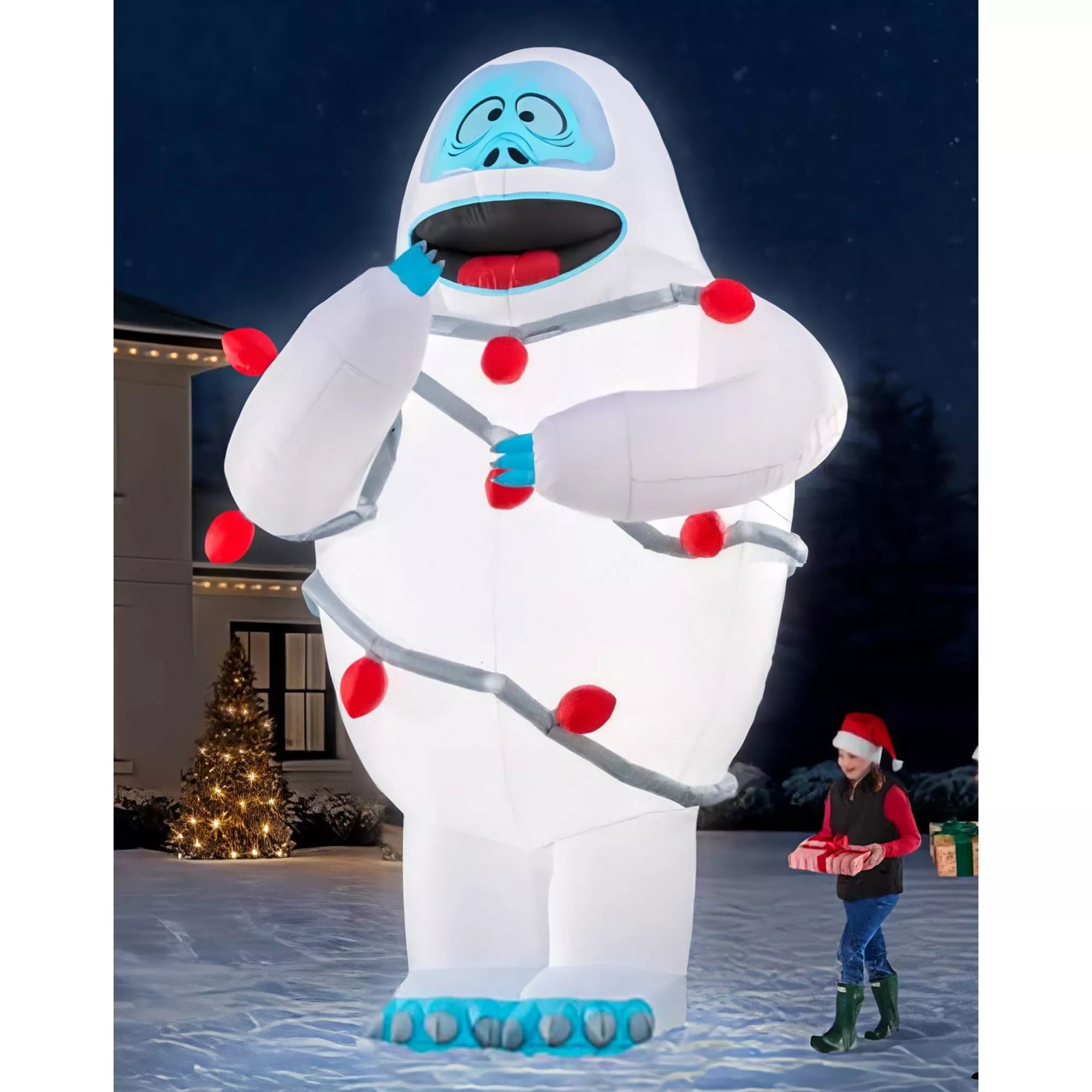 15 Ft Light-Up Bumble String Lights Inflatable Decoration - Rudolph the Red-Nosed Reindeer