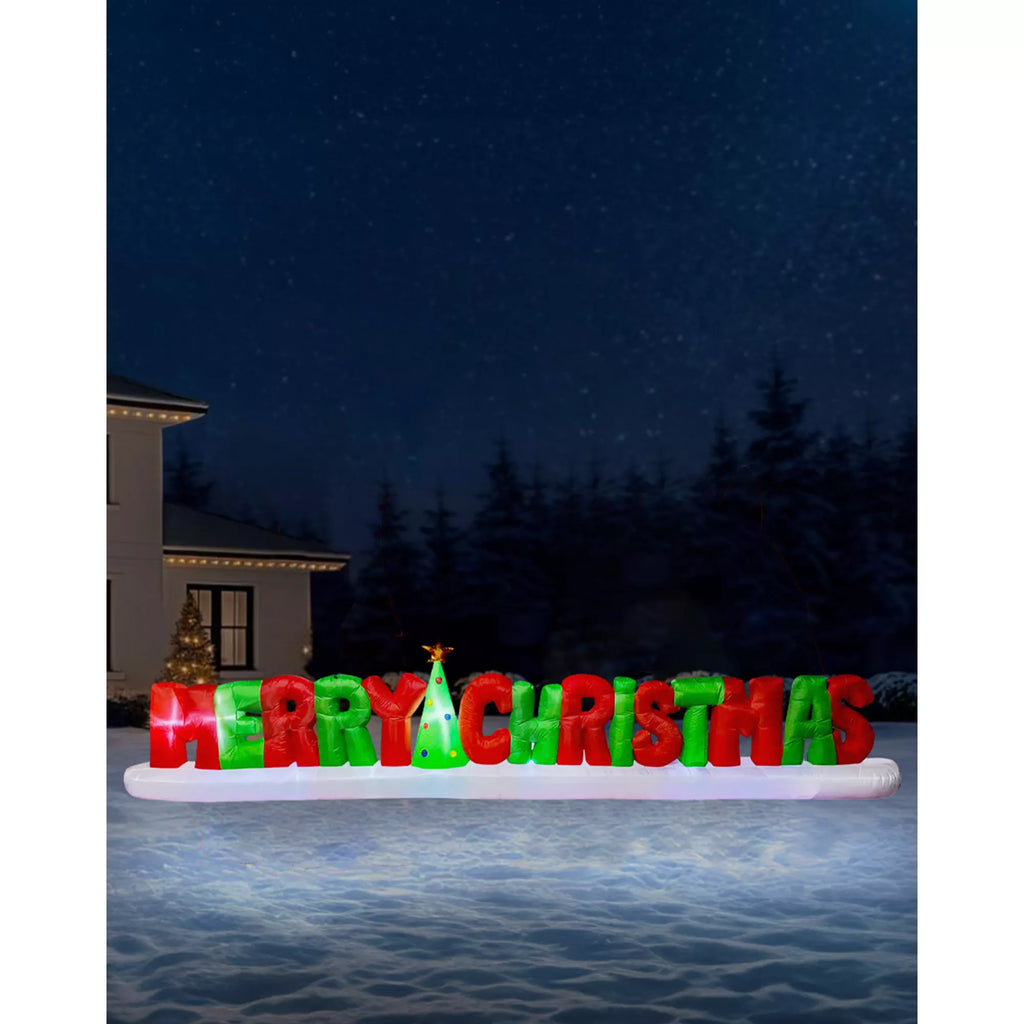 20 Ft Light-Up Merry Christmas Inflatable Decoration