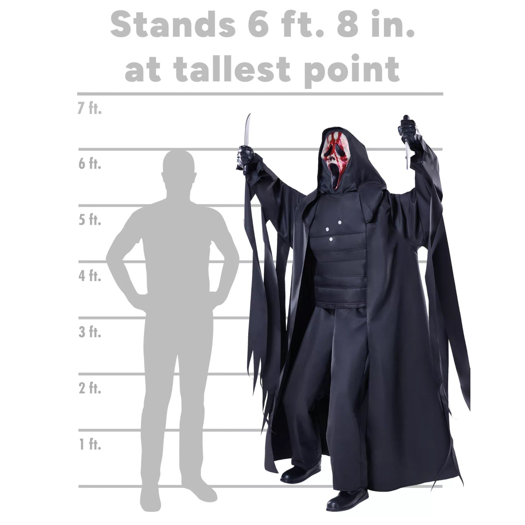 6 Ft 8 In Ghost Face Animatronic