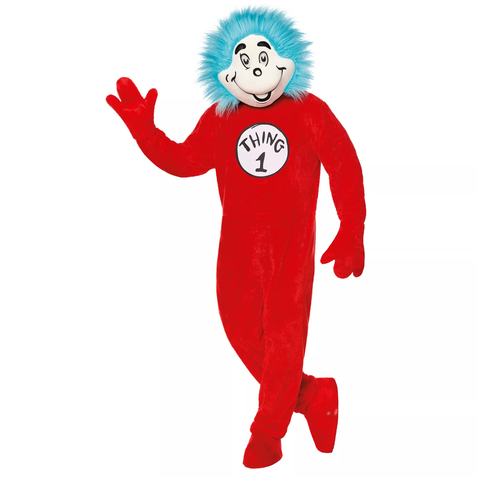 Adult Thing 1 and 2 Mascot Jumpsuit Costume - Dr. Seuss