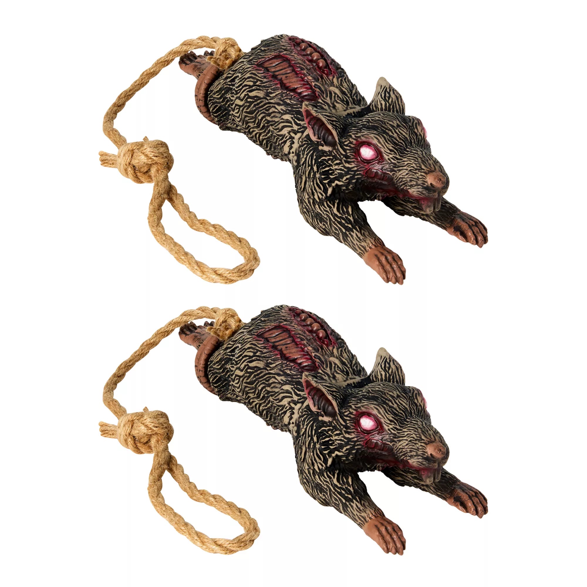 Hanging Zombie Rat Static Props - 2 Pack